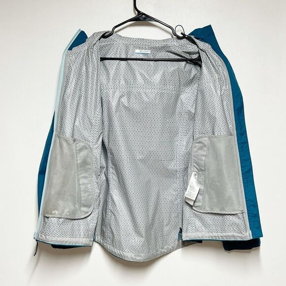 NWT Columbia EvaPOURation Teal rain jacket Womens Sz S - Picture 6 of 6